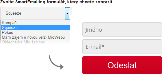 Propojení webových stránek se SmartEmailingem