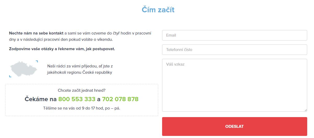 jak by měl vypadat kontaktní formulář webu